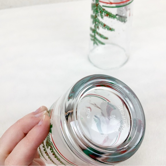 Vintage KIG Indonesia 4 Tumbler Glasses Snowman Cardinal Tree Winter Christmas - Picture 7 of 7